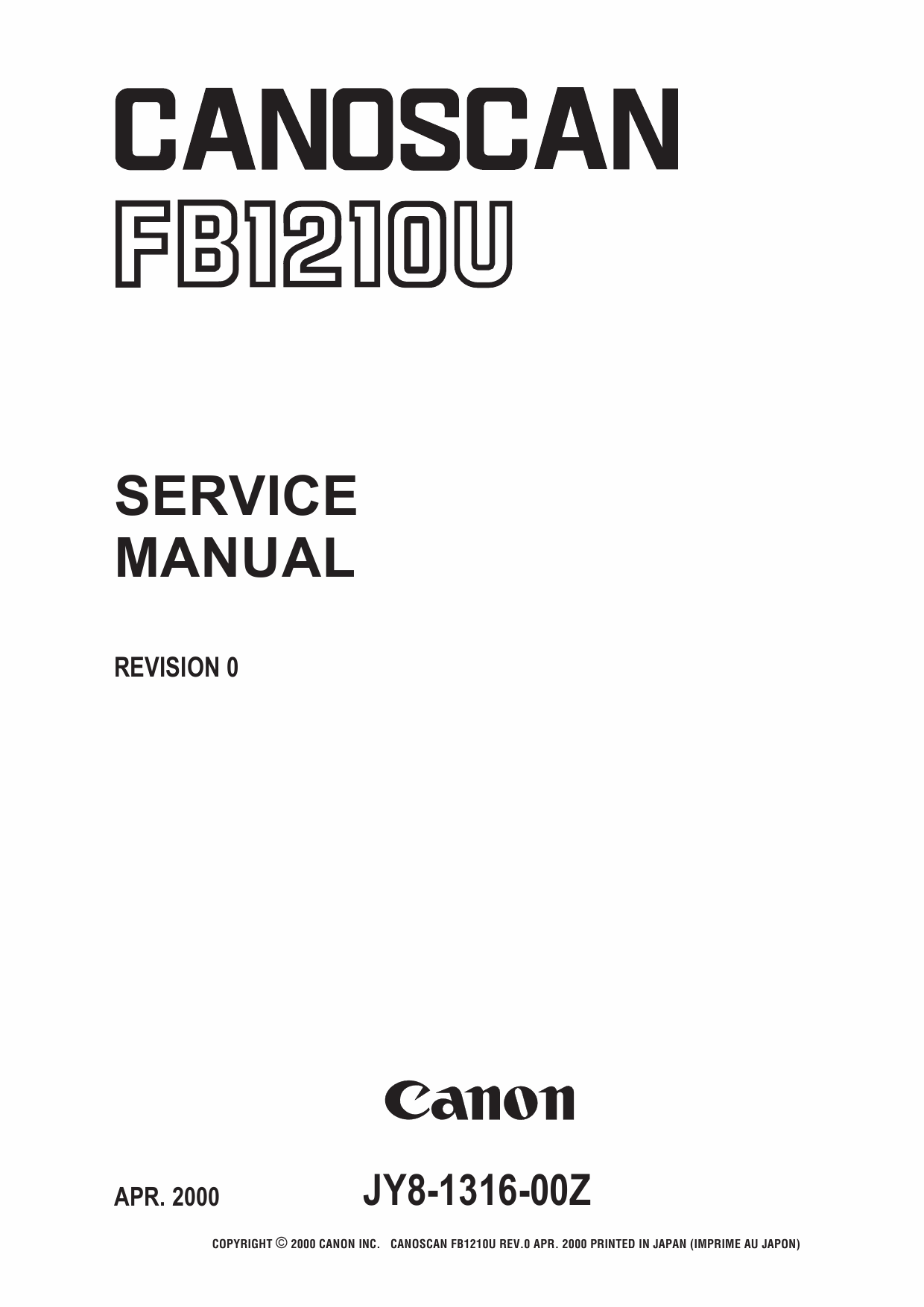 Canon Options CS-FB1210U CanoScan FB1210U Service Manual-1